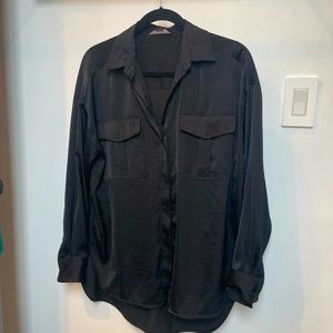 Allsaints black silky blouse